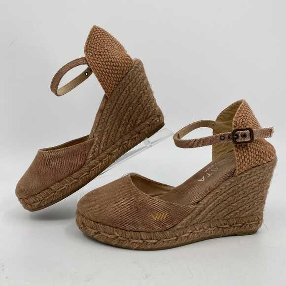 Viscata Brown Espadrille Wedges | Size 37EU